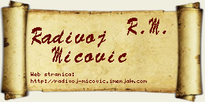 Radivoj Mićović vizit kartica